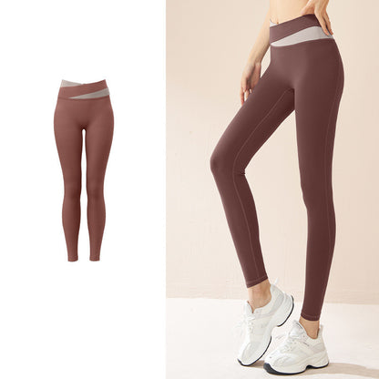 Pantalones de Yoga de cintura alta empalmados, mallas sin costuras con realce de glúteos, pantalones deportivos para correr de secado rápido, ropa deportiva para mujer