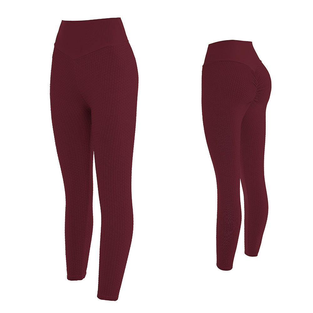 Pantalones de yoga de cintura alta de color sólido simple de moda para mujer