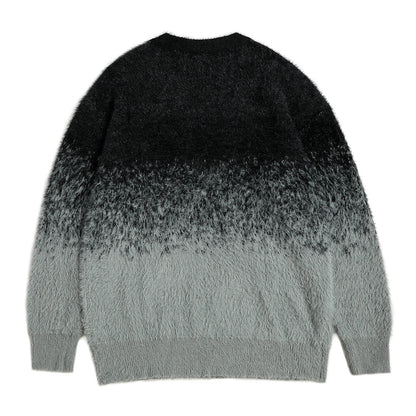 Jacquard English Letters Mink-like Loose Casual Sweater