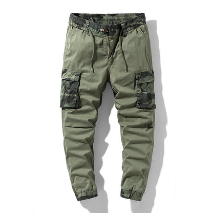 Pantalones Cargo con estampado de camuflaje caqui para hombre