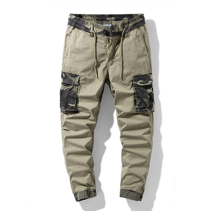 Pantalones Cargo con estampado de camuflaje caqui para hombre