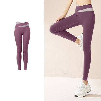 Pantalones de Yoga de cintura alta empalmados, mallas sin costuras con realce de glúteos, pantalones deportivos para correr de secado rápido, ropa deportiva para mujer