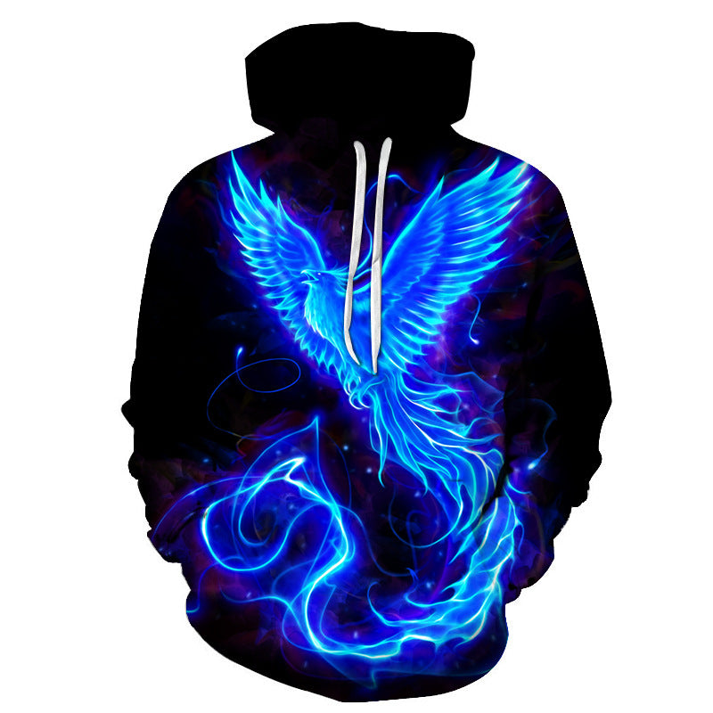 Flame Phoenix Series Hoodie Loose And Versatile Top