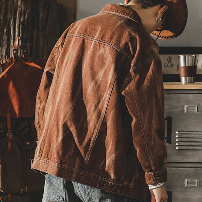 Chaqueta vaquera vintage americana de otoño e invierno para hombre