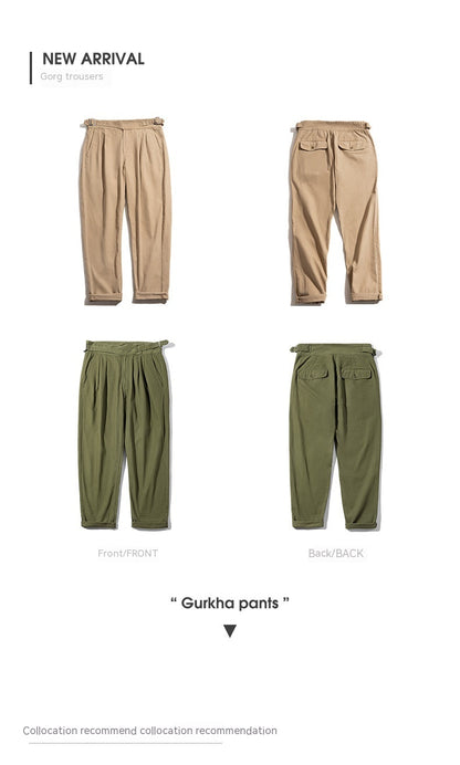 Pantalones cargo rectos retro de cintura alta