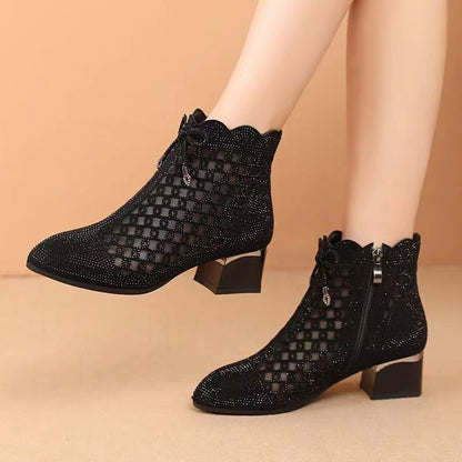 Women's Summer Soft Bottom Cutout Mesh Ankle Boots