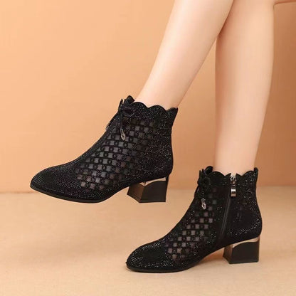 Women's Summer Soft Bottom Cutout Mesh Ankle Boots