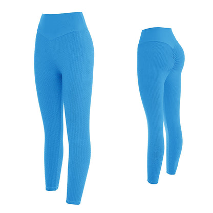 Pantalones de yoga de cintura alta de color sólido simple de moda para mujer