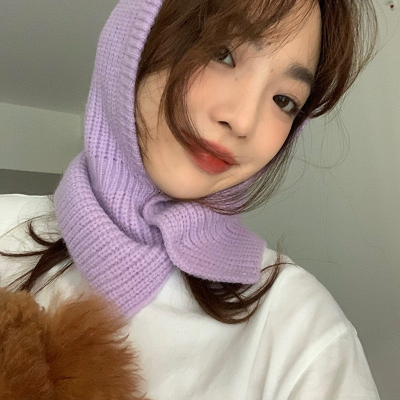 Korean Western Style Autumn And Winter Knitted Hat Fashion Warm Neck Cover