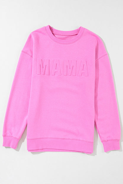 Solid Color Round-neck Pullover Loose Oversize Letter Printed Long Sleeve