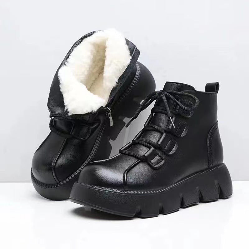 Botas de nieve gruesas con forro polar para mujer