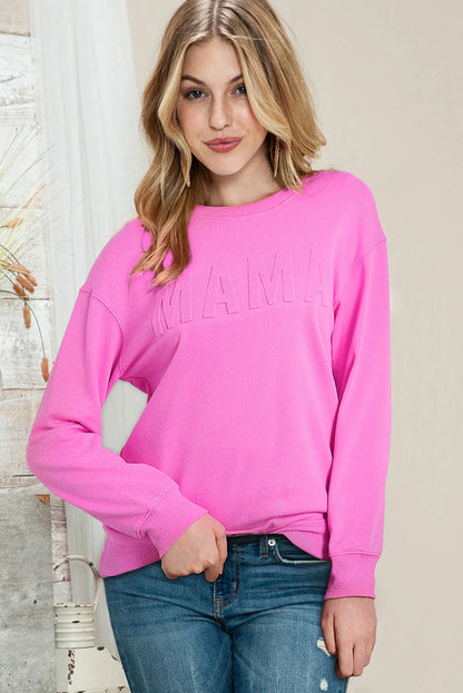 Solid Color Round-neck Pullover Loose Oversize Letter Printed Long Sleeve