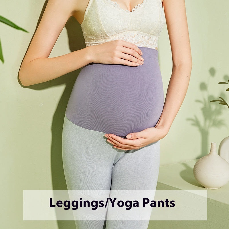 Leggings de maternidad elásticos de talla grande, pantalones cálidos de maternidad con soporte para el vientre