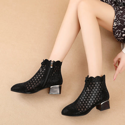 Women's Summer Soft Bottom Cutout Mesh Ankle Boots