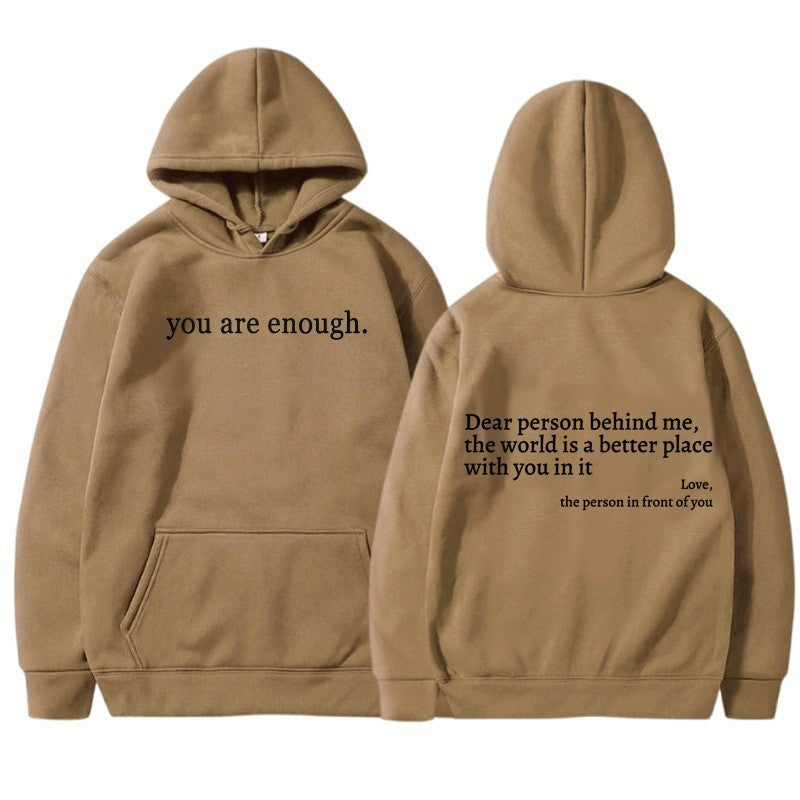 Women's Brushed Hoody Plain Letters