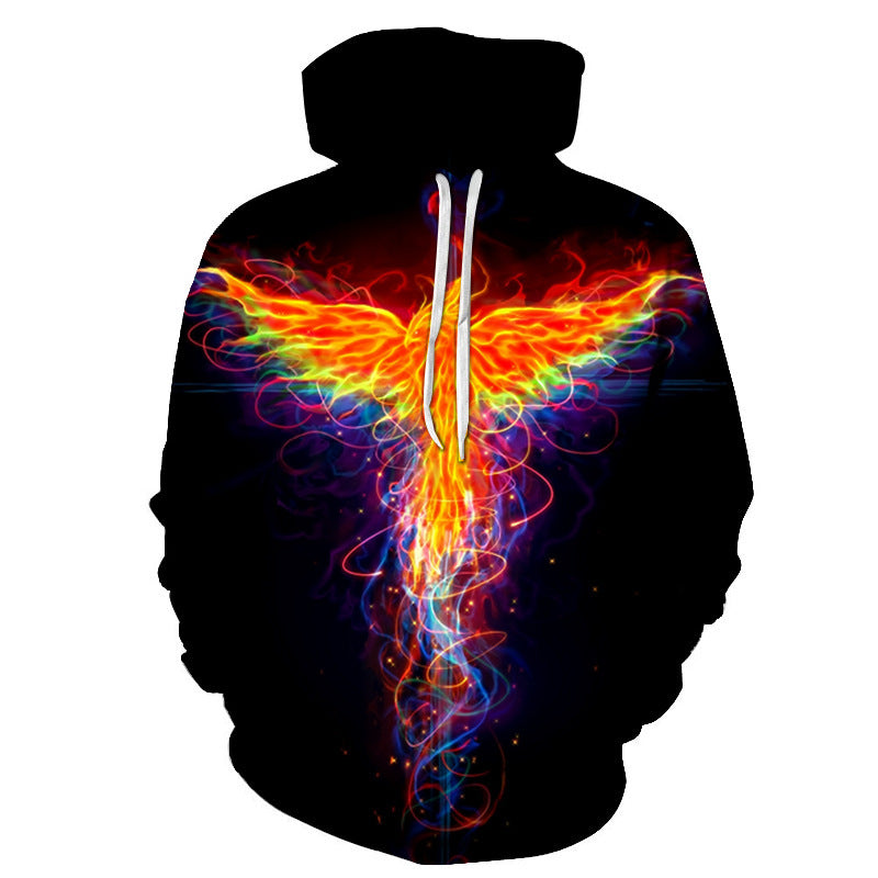 Flame Phoenix Series Hoodie Loose And Versatile Top