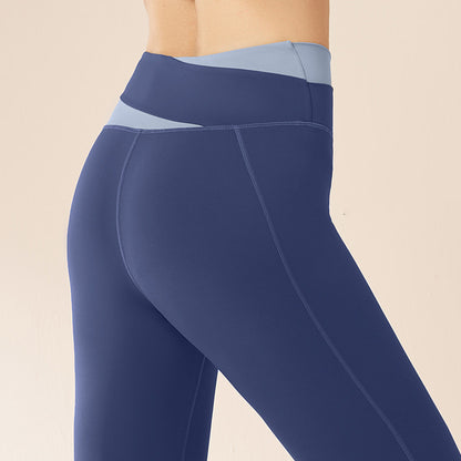 Pantalones de Yoga de cintura alta empalmados, mallas sin costuras con realce de glúteos, pantalones deportivos para correr de secado rápido, ropa deportiva para mujer