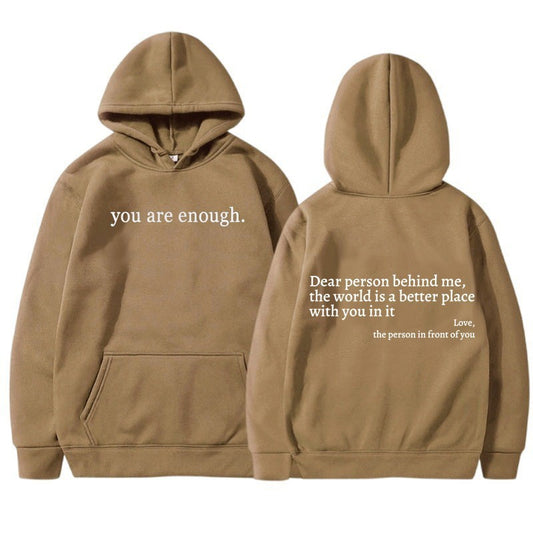 Women's Brushed Hoody Plain Letters