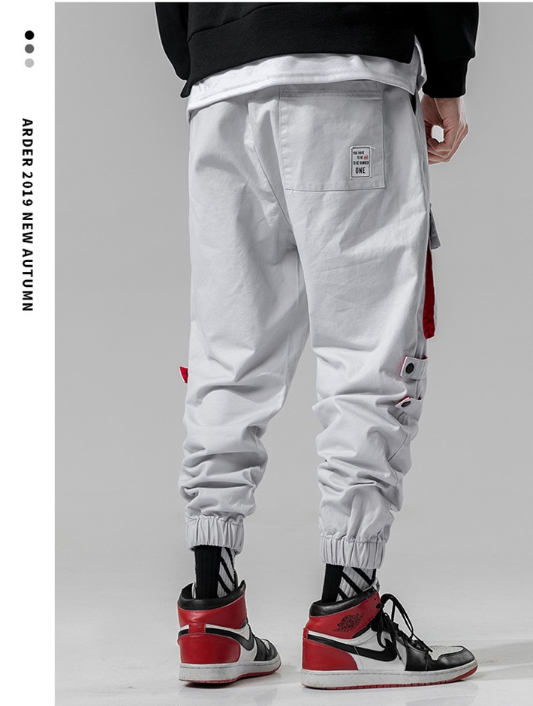 Pantalones punk con cintura elástica Pantalones jogger cargo