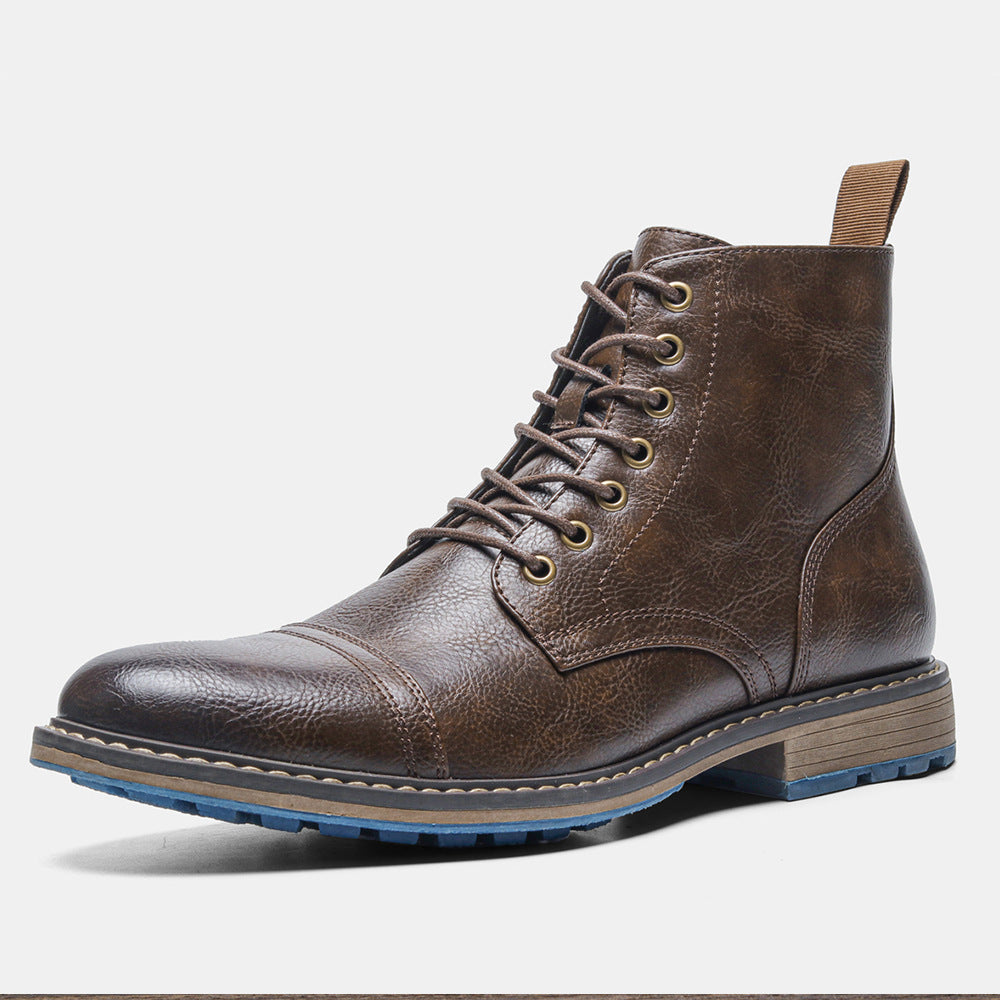 Zapatos de trabajo, botas estilo Martin retro y vintage para hombres