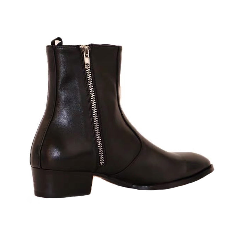 Botas Martin de cuero con punta y cremallera