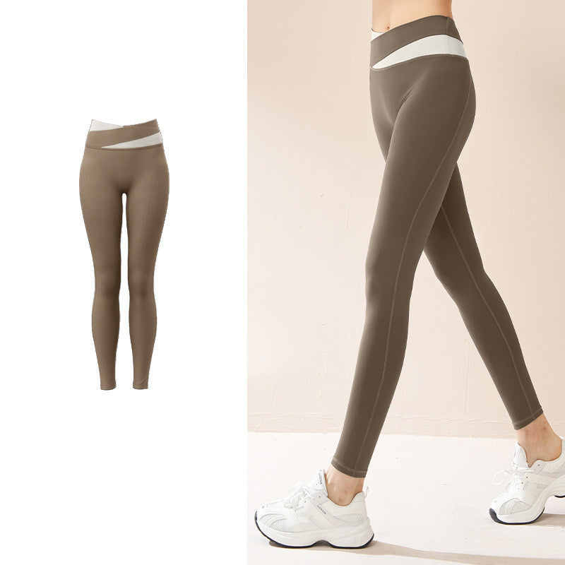 Pantalones de Yoga de cintura alta empalmados, mallas sin costuras con realce de glúteos, pantalones deportivos para correr de secado rápido, ropa deportiva para mujer