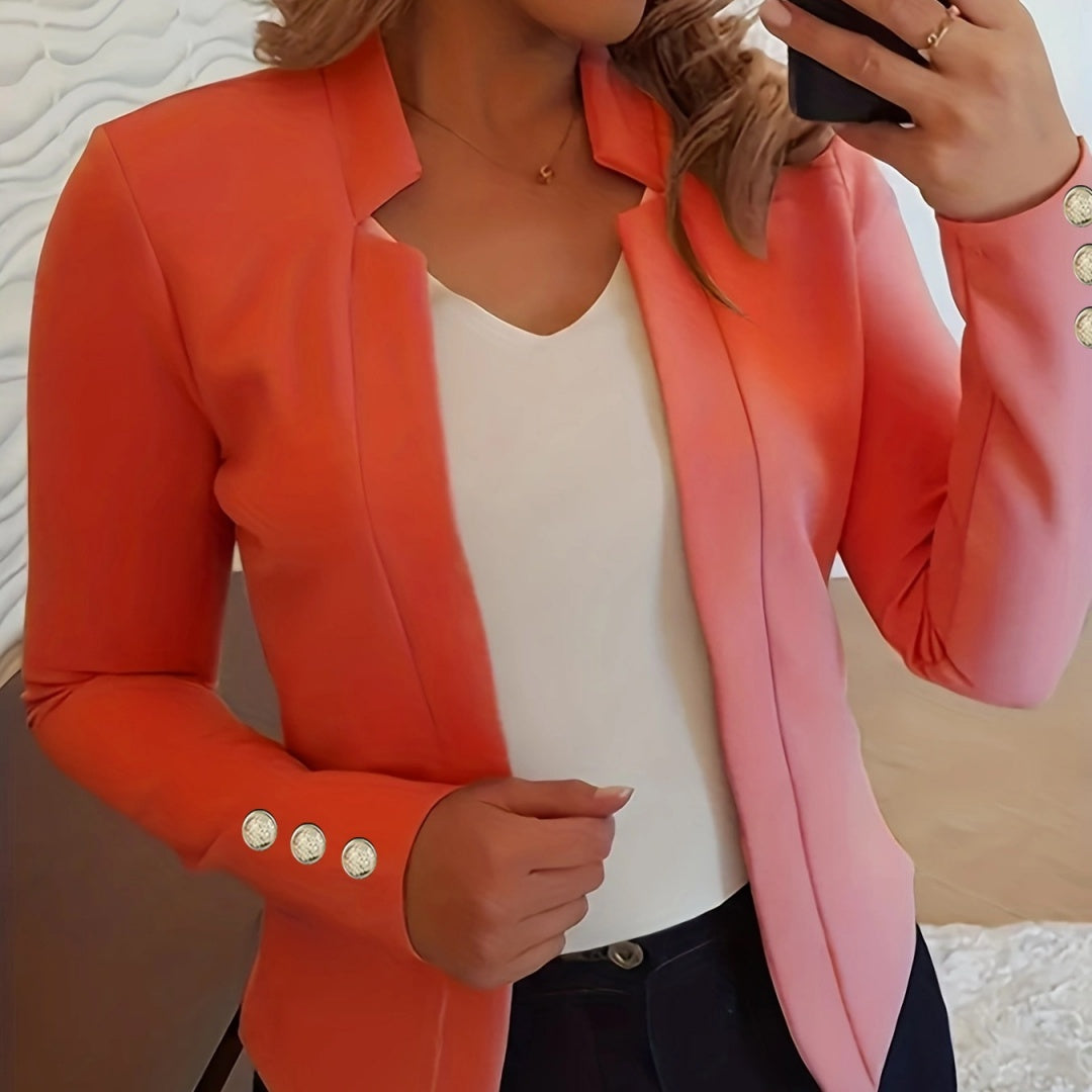 Traje de chaqueta de manga larga con puños de color sólido.