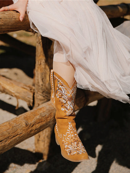 Botas de Caballero Bohemias Bordadas para mujer