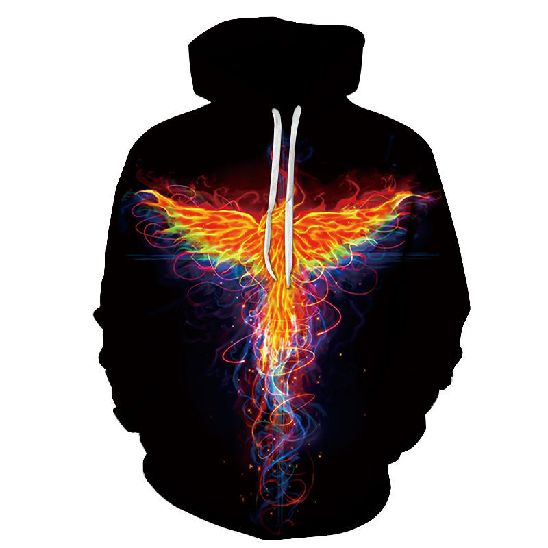 Flame Phoenix Series Hoodie Loose And Versatile Top