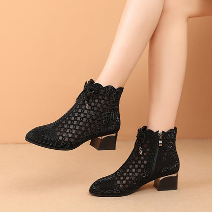 Women's Summer Soft Bottom Cutout Mesh Ankle Boots