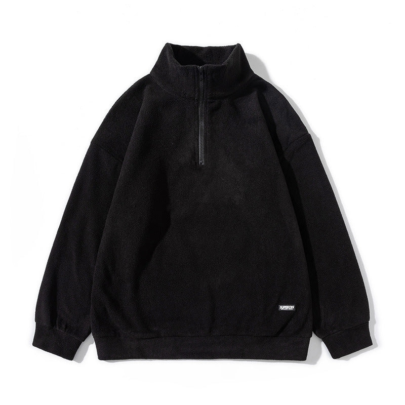 Polar Fleece Bottoming Top Loose Fleece Sweatshirt