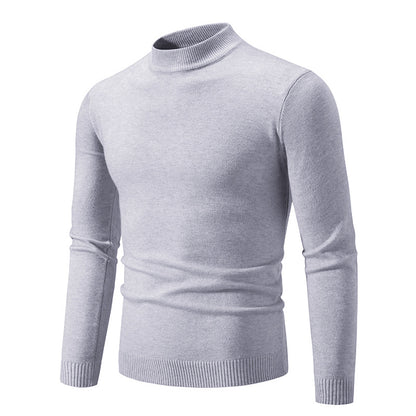 Suéter de Cuello Redondo de Invierno para Hombre Color Sólido