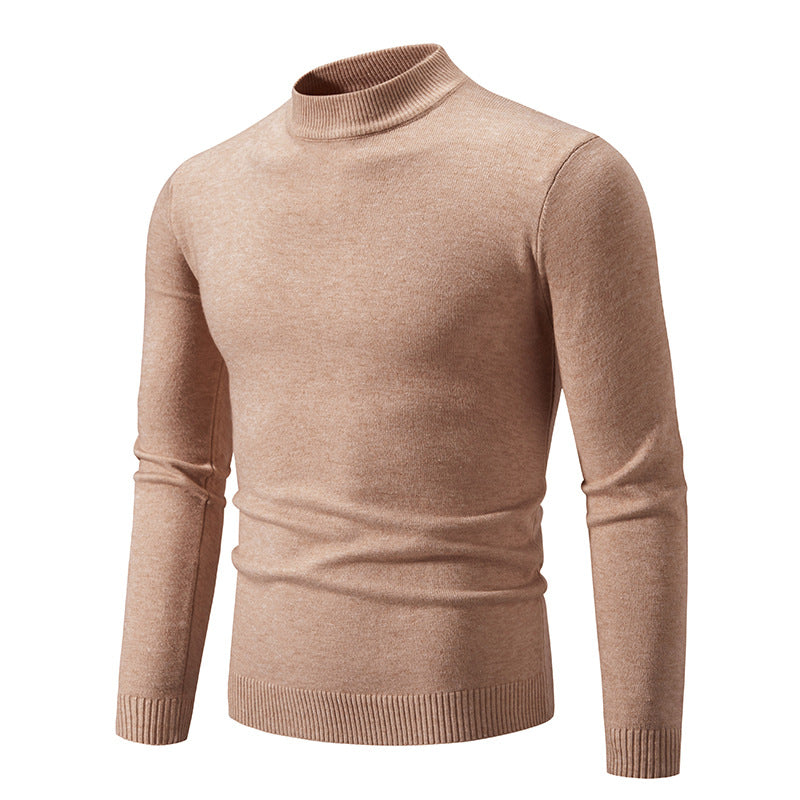 Suéter de Cuello Redondo de Invierno para Hombre Color Sólido