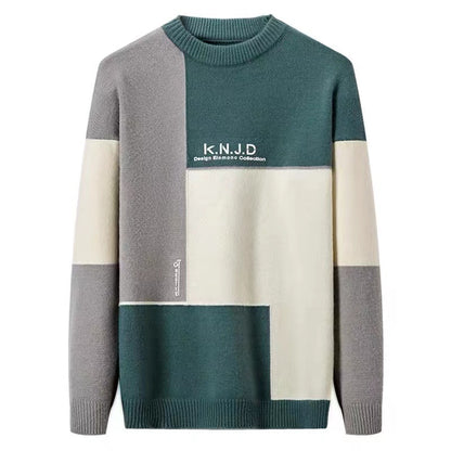 Men's Multi-colored Half-turtleneck Sweater