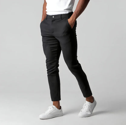 Pantalón De Traje Hombre Slim Gris Rectos