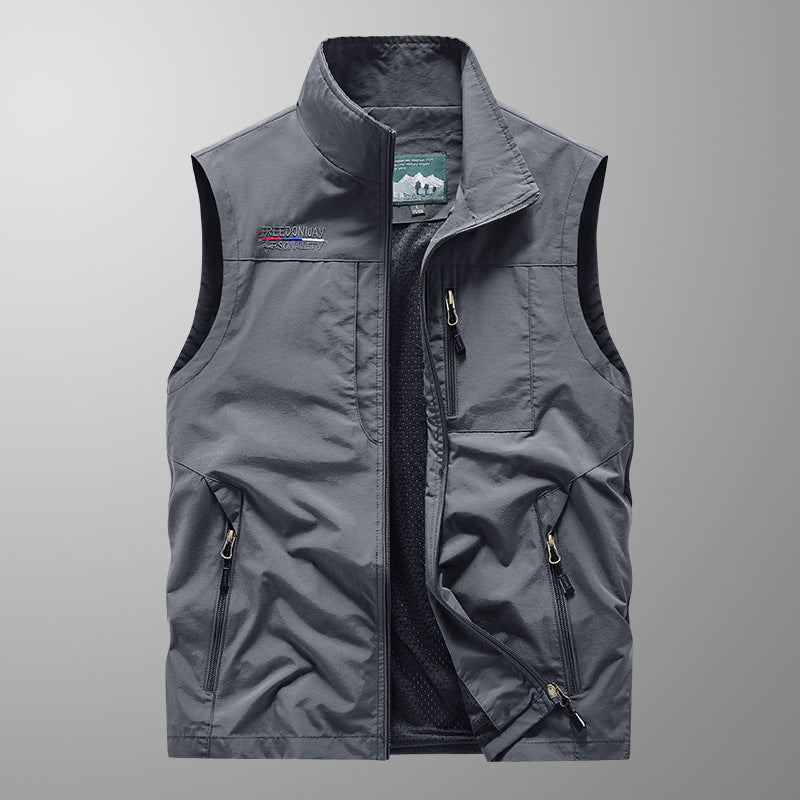 Outdoor Casual Vest Men's Spring And Autumn Thin Multi-pocket