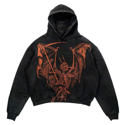 Men's And Women's Fashion Punk Design Fleece Printed Hoodie