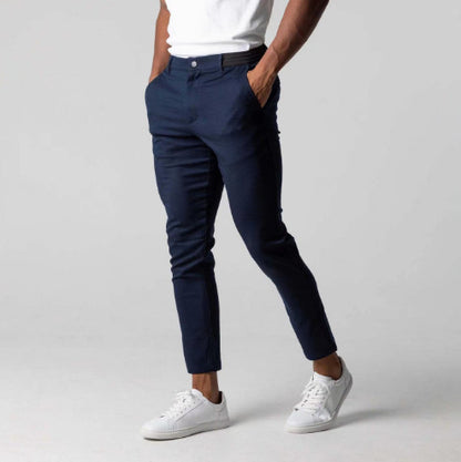 Pantalón De Traje Hombre Slim Gris Rectos