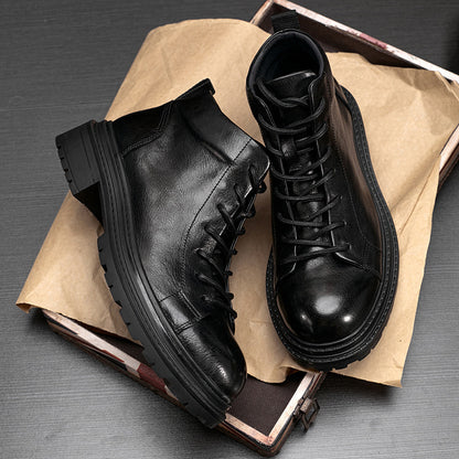 Botas de trabajo de cuero genuino para hombre