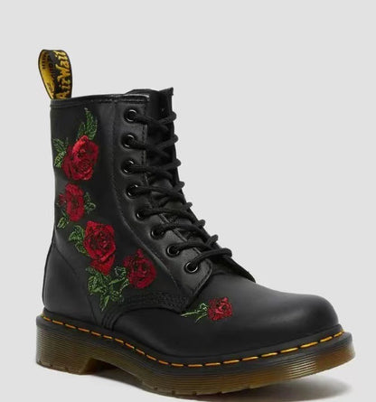 Botas Fanghe de estilo étnico con flores bordadas