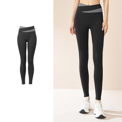 Pantalones de Yoga de cintura alta empalmados, mallas sin costuras con realce de glúteos, pantalones deportivos para correr de secado rápido, ropa deportiva para mujer