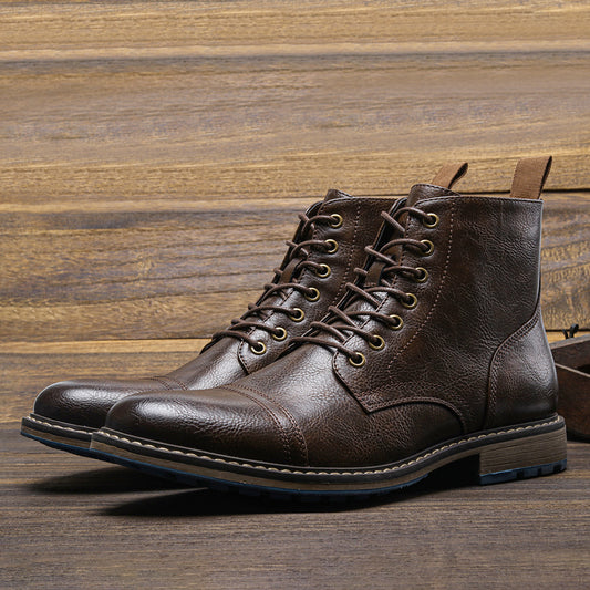 Zapatos de trabajo, botas estilo Martin retro y vintage para hombres