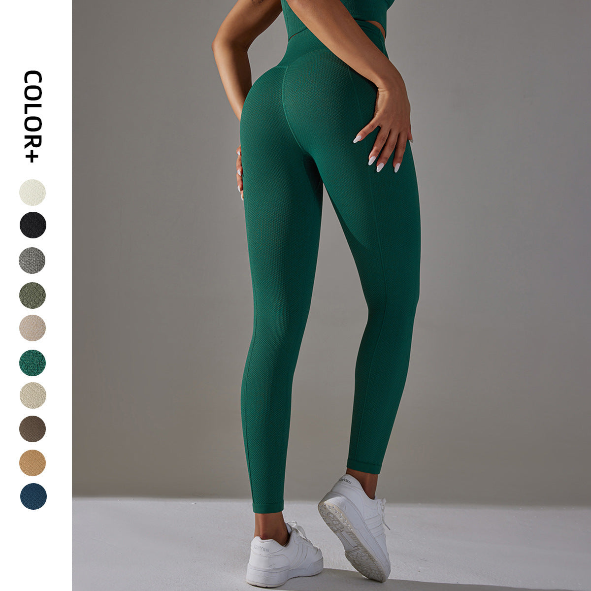 Pantalones de yoga sin costuras Pantalones deportivos ajustados moldeadores de cintura alta