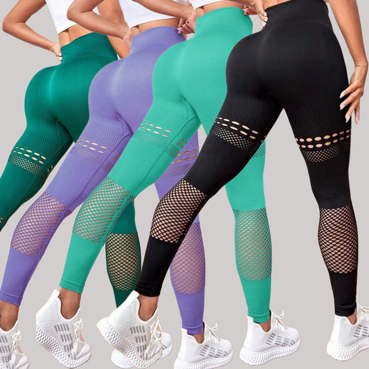 Pantalones de yoga sin costuras huecos para entrenamiento fitness