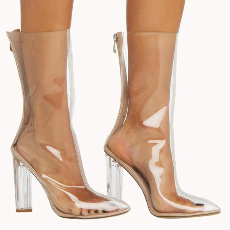 Botas largas transparentes para mujer