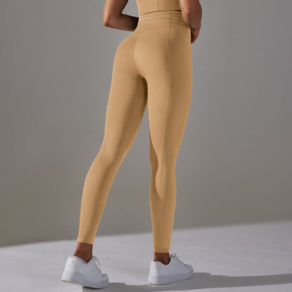 Pantalones de yoga sin costuras Pantalones deportivos ajustados moldeadores de cintura alta