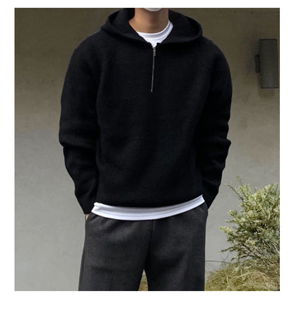 Men's High-grade Half-zip Hooded Sweater