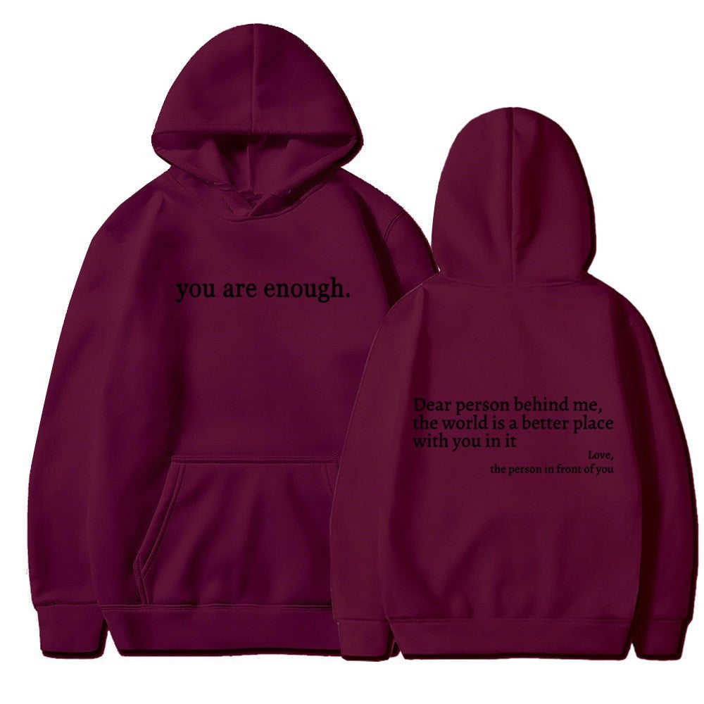 Women's Brushed Hoody Plain Letters