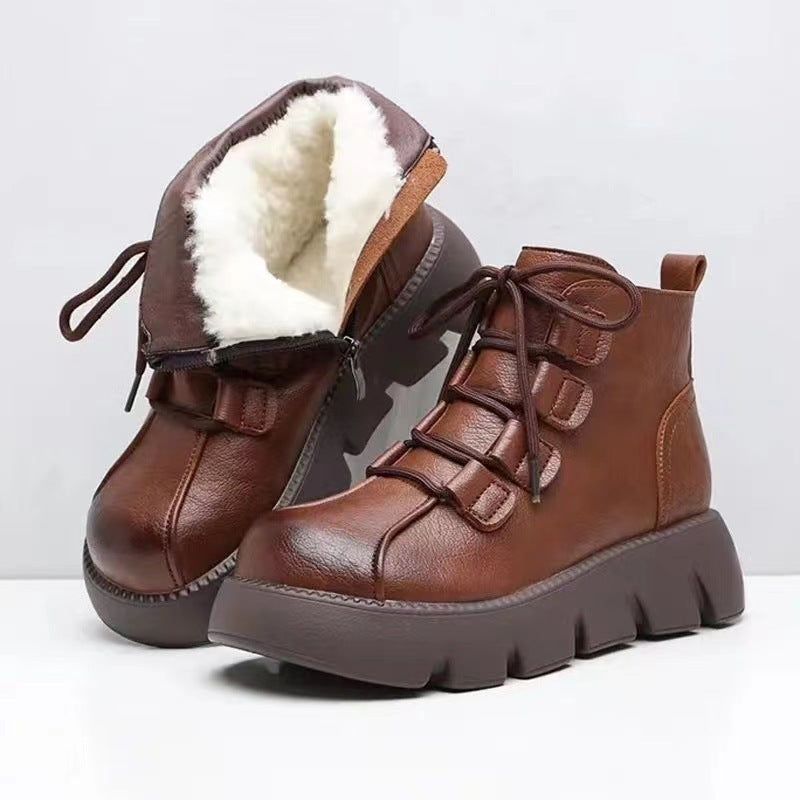 Botas de nieve gruesas con forro polar para mujer