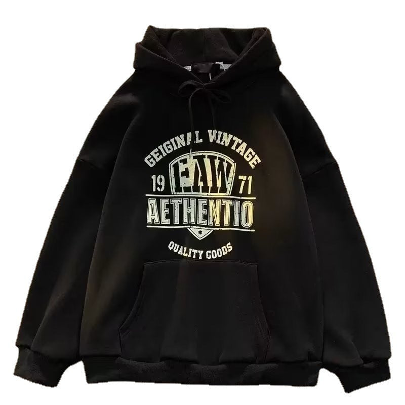 Sudadera con capucha estampada con letras de moda para hombre